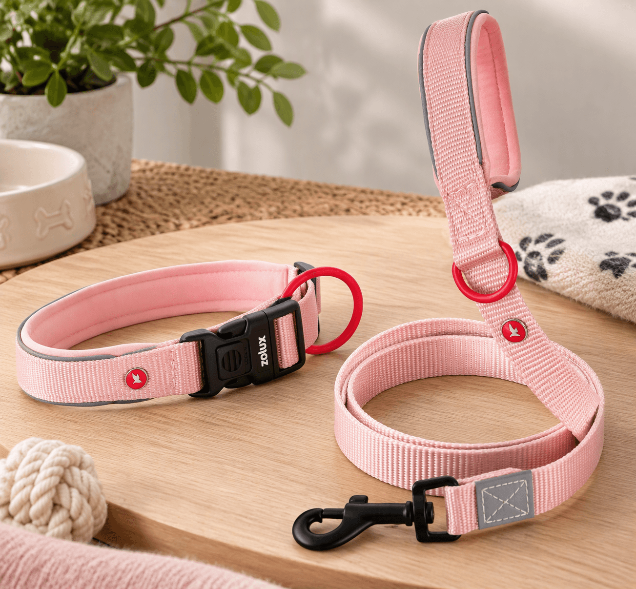 ZOLUX Premium-Nylon-Hundeleine, Größe XS, 1,2 m, 15 mm, rosa – Bild 8