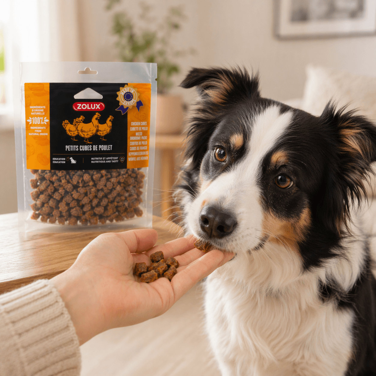 ZOLUX Natürliches Leckerli für Hunde Hühnerknochen klein, 100g – Bild 2