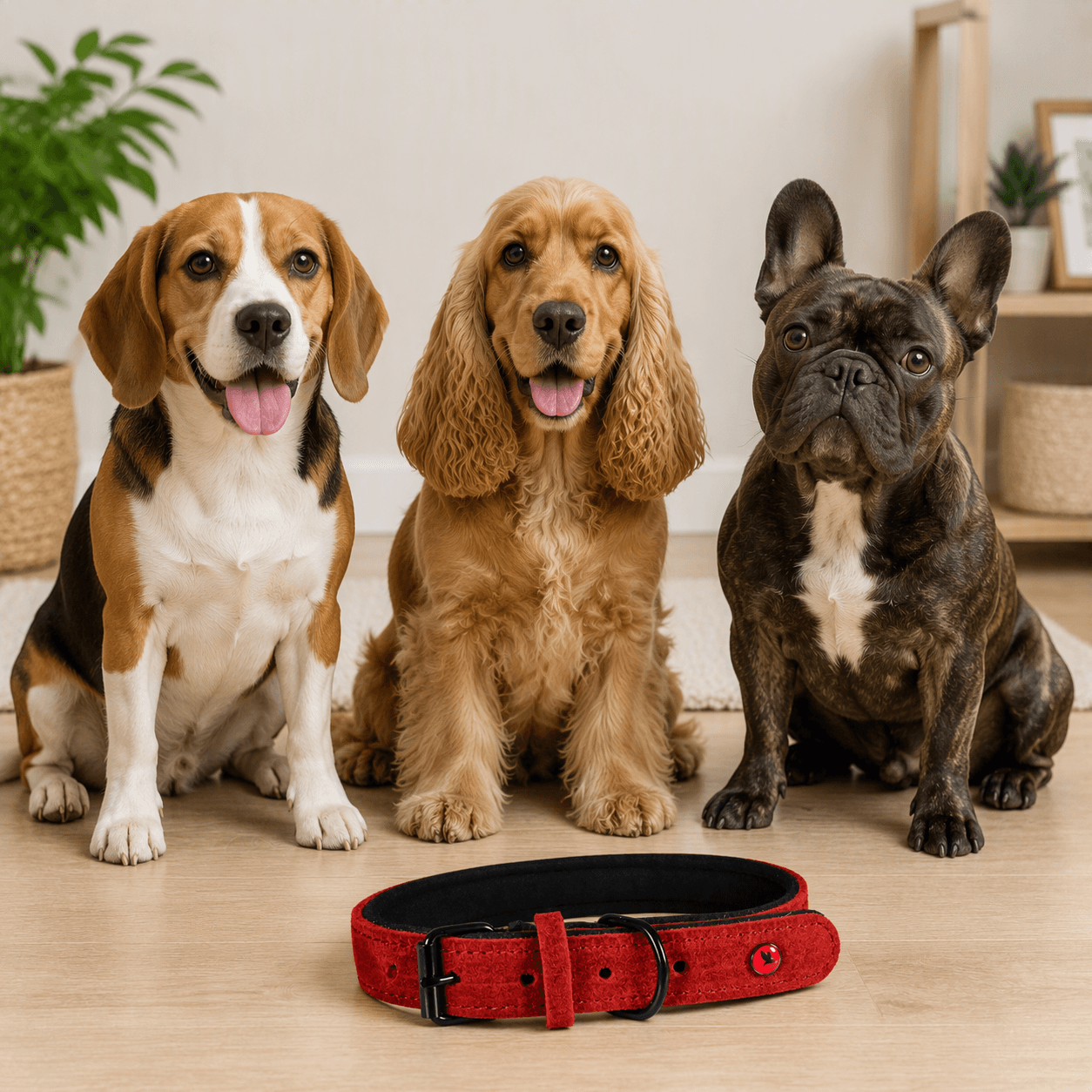 ZOLUX Komfort-Lederhalsband für Hunde, 33–39 cm, 18 mm, rot – Bild 7