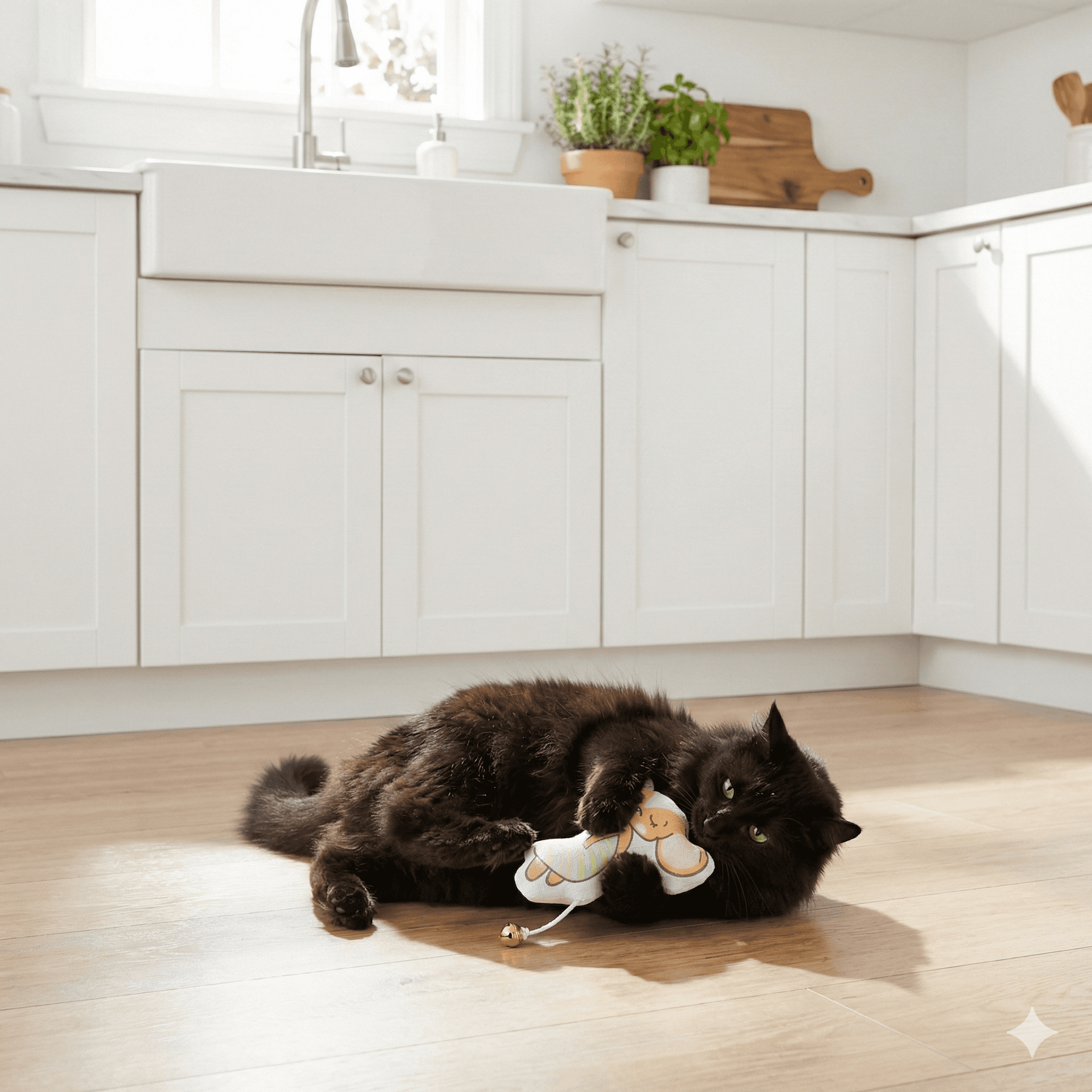 ZOLUX CHATOUILLE Katzenspielzeug, Maus im Kleid mit Glöckchen und Katzenminze, 12 cm – Bild 2