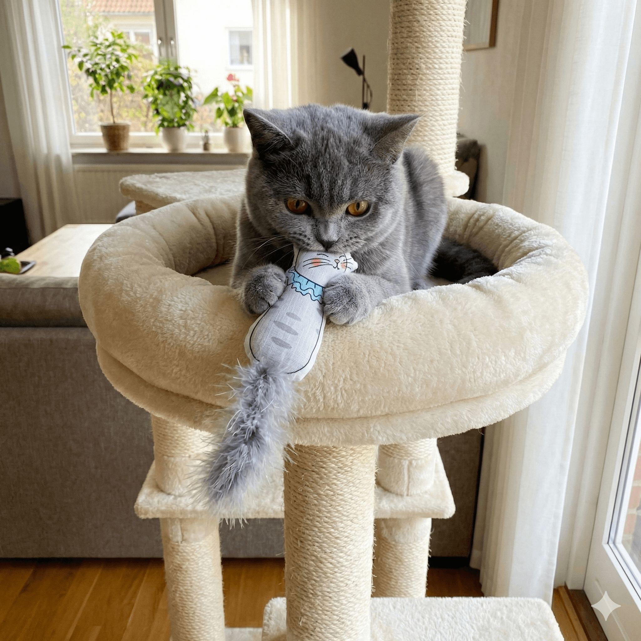 ZOLUX CHATOUILLE Katzenspielzeug, Katze mit Federn und Katzenminze, Kragen, 15 cm – Bild 4