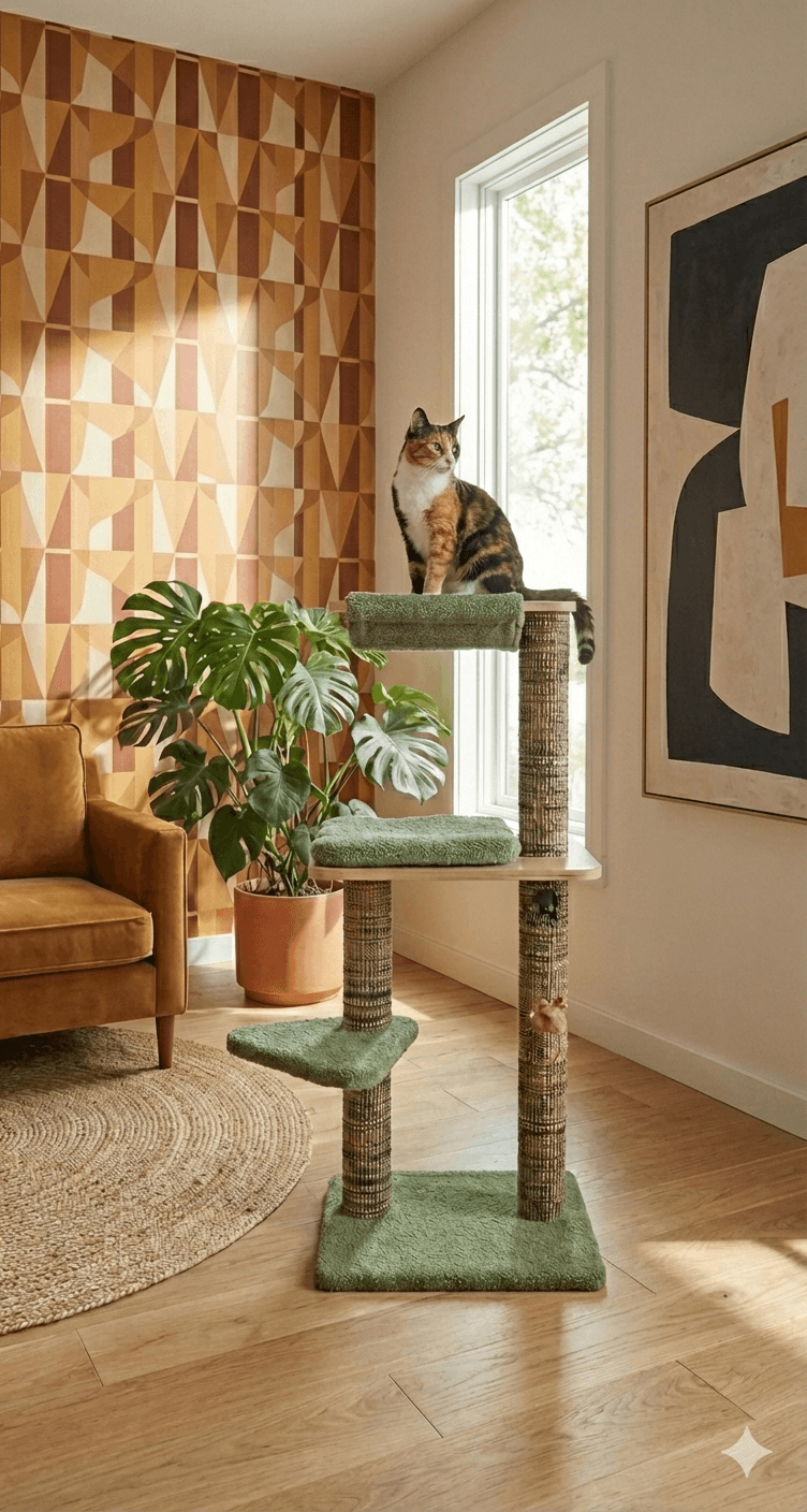 ZOLUX Kratzbaum für Katzen BOREAL, grün, 105 cm – Bild 9