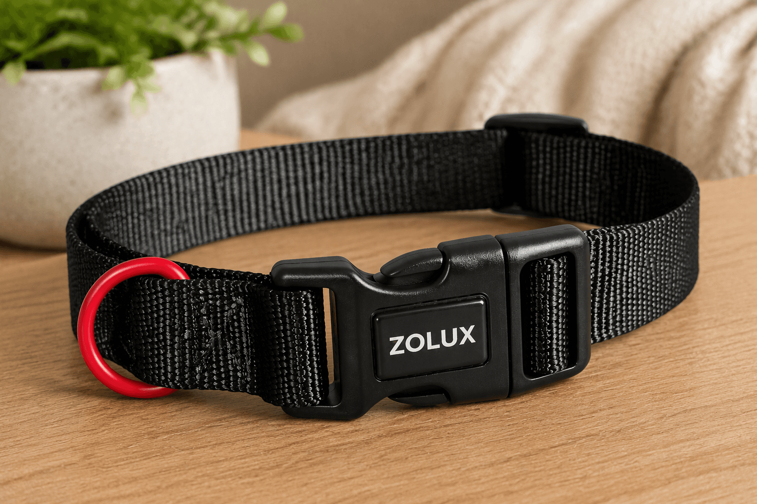 ZOLUX Klassisches Nylon-Hundehalsband, 21–36 cm, 10 mm, schwarz – Bild 5