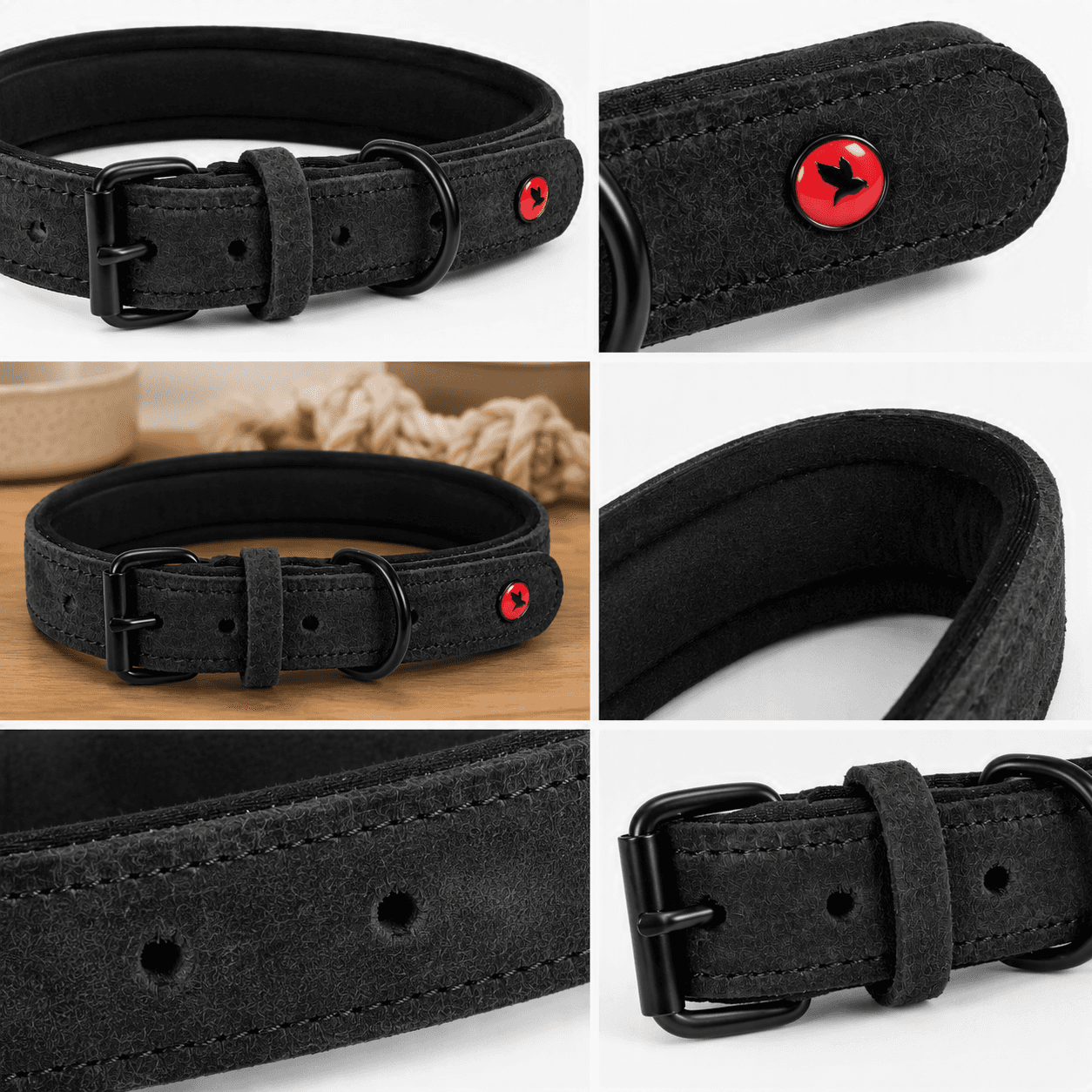 ZOLUX Komfort-Lederhalsband für Hunde, 41–53 cm, 25 mm, schwarz – Bild 5