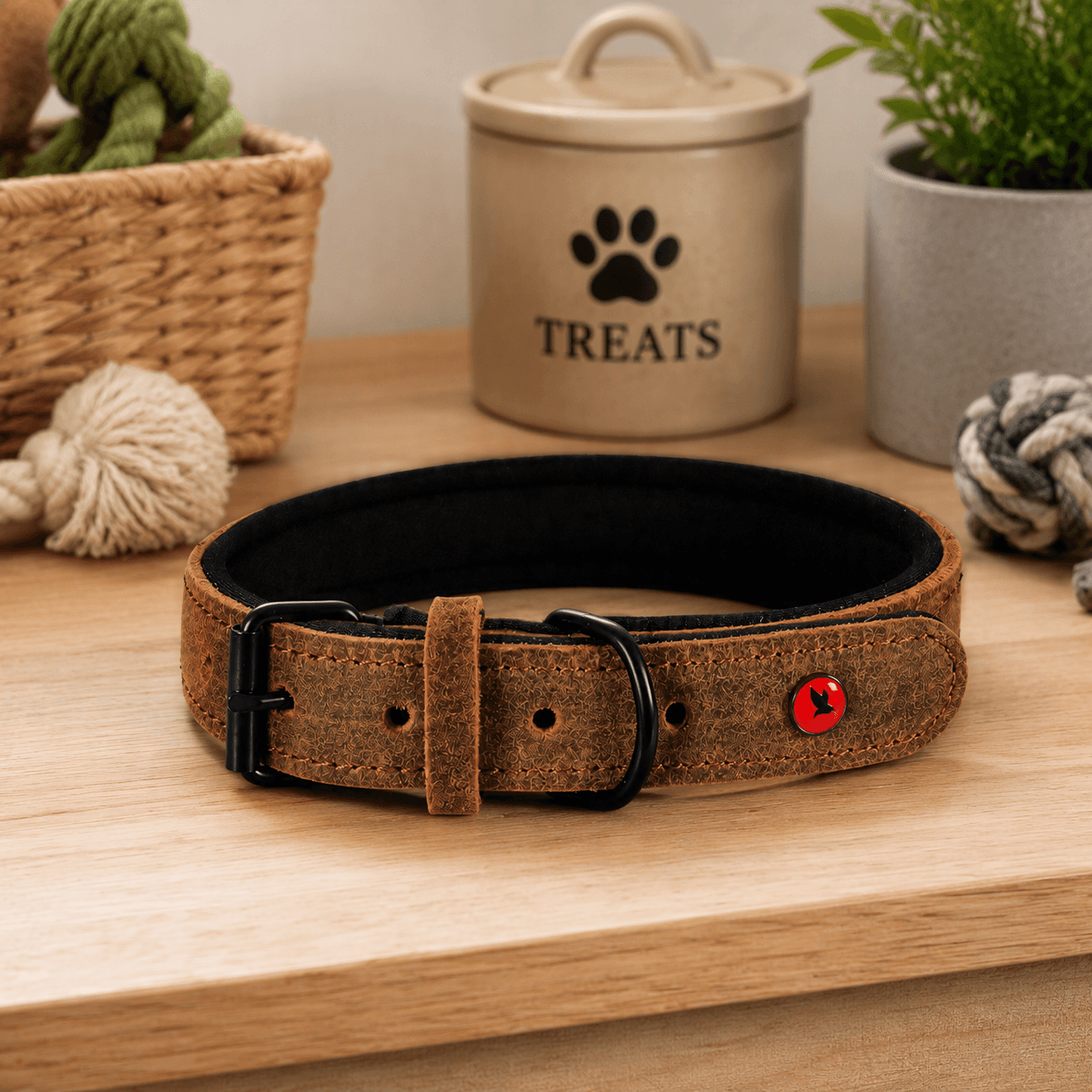 ZOLUX Komfort-Lederhalsband für Hunde, 34–44 cm, 20 mm, braun – Bild 11