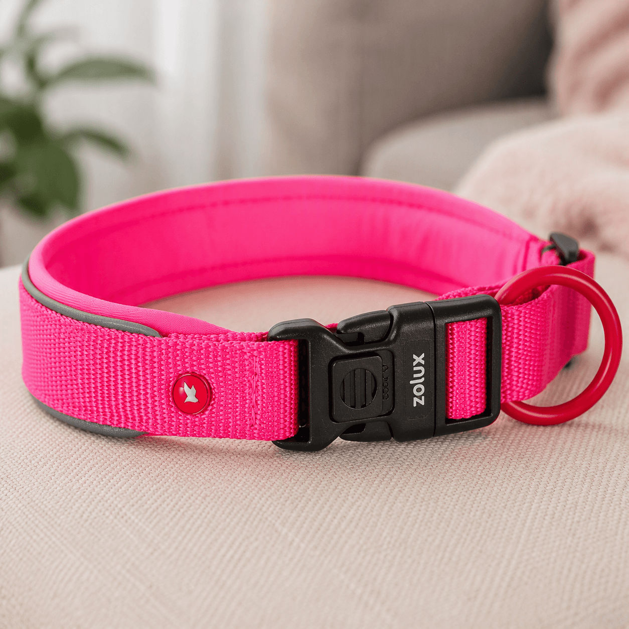 ZOLUX Premium-Nylon-Hundehalsband, Größe S, 35–40 cm, 20 mm, fuchsia – Bild 5