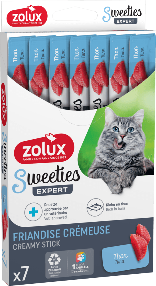 ZOLUX SWEETIES Cremesnack für Katzen mit Thunfisch, 14 g x 7 – Bild 3