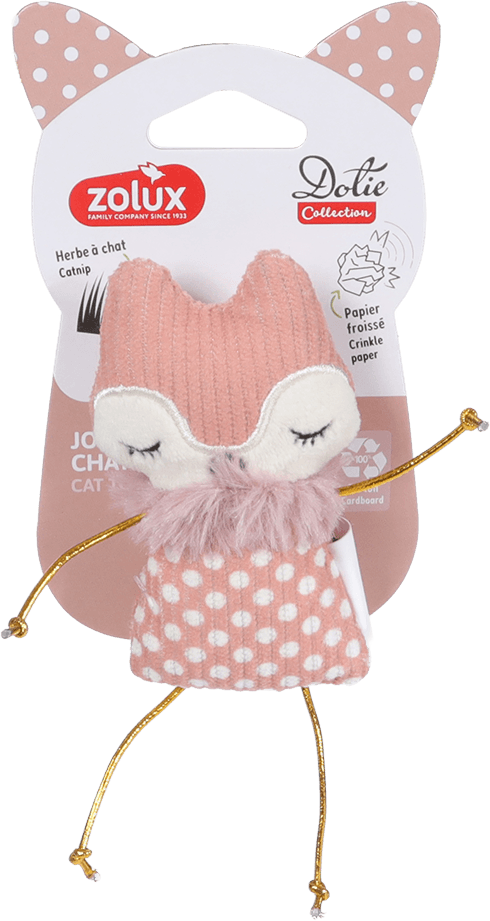 ZOLUX DOTIE Fuchs-Katzenspielzeug, rosa, 10 cm – Bild 1