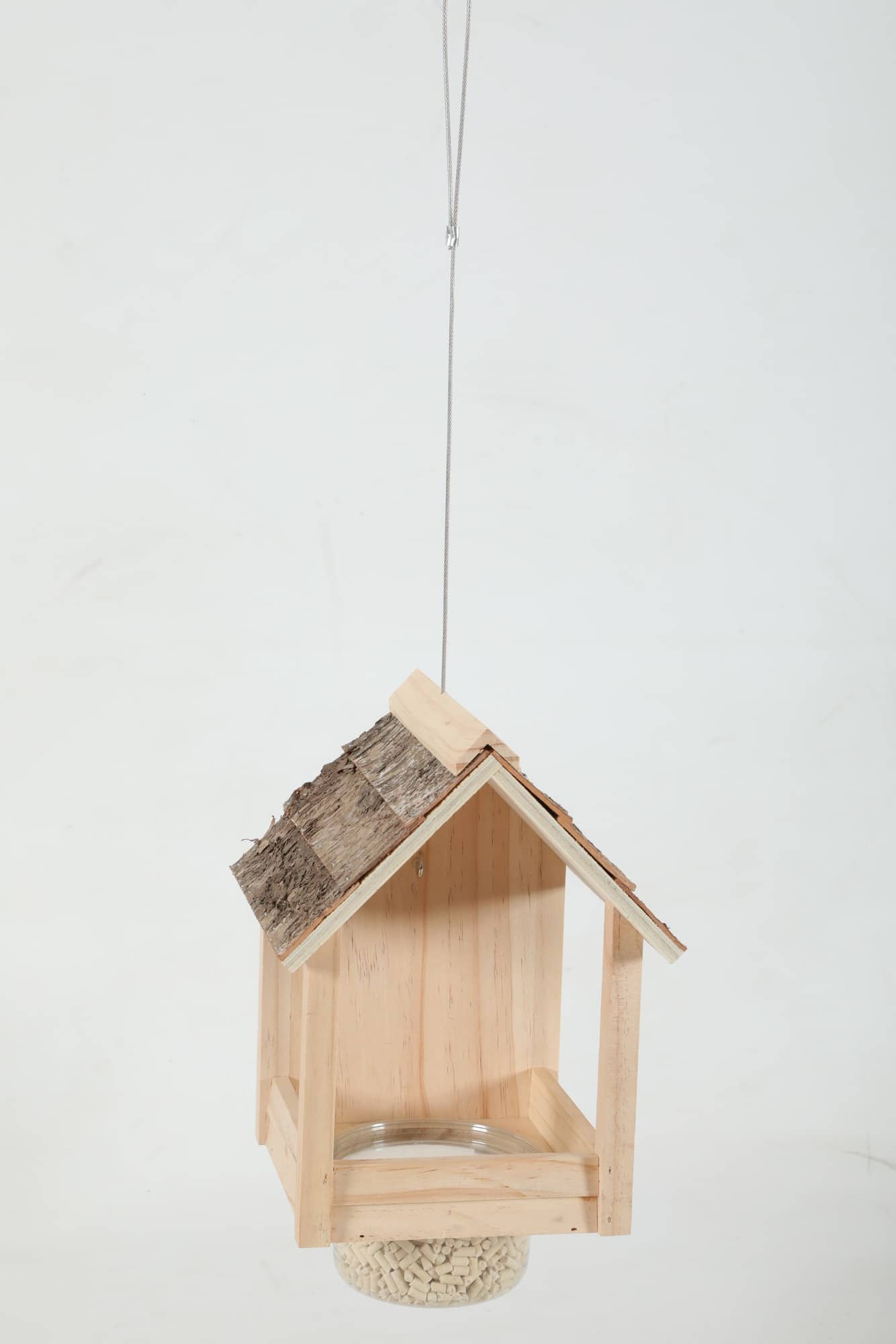 ZOLUX Castor 3-in-1-Vogelfutterhaus mit Birkenrindendach – Bild 3