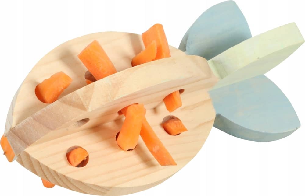 ZOLUX COSY Holz-Snackspielzeug in Karottenform für Kaninchen und Meerschweinchen 6 × 6 × 14 cm – Bild 1