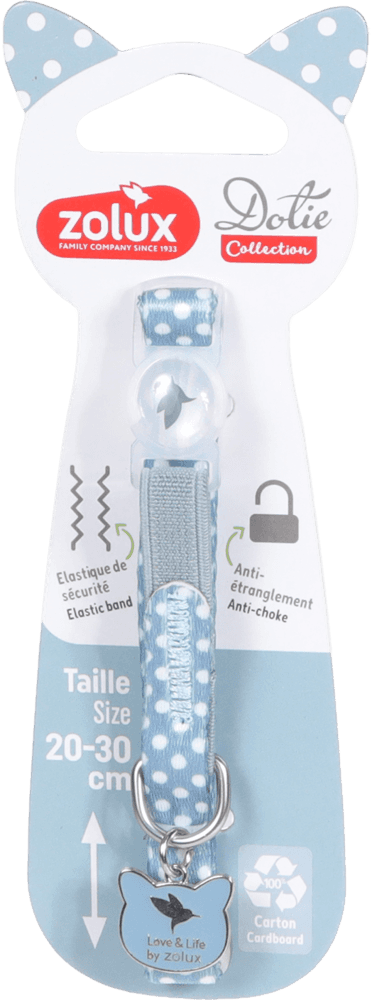 ZOLUX DOTIE Katzenhalsband mit Anhänger, 20–30 cm, blau – Bild 1
