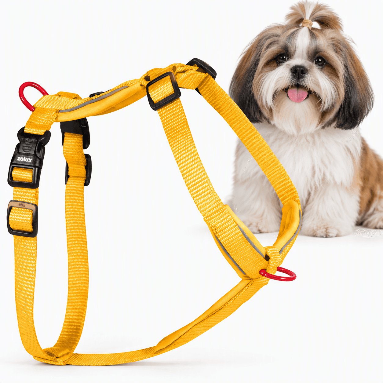 ZOLUX Premium-Nylon-Hundegeschirr, Größe S, 38–56 cm, 15 mm, gelb – Bild 1