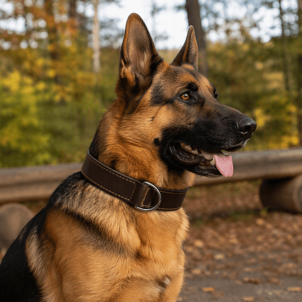 ZOLUX Verstärktes Hundehalsband aus Doppel-Leder, 70 cm, braun – Bild 5