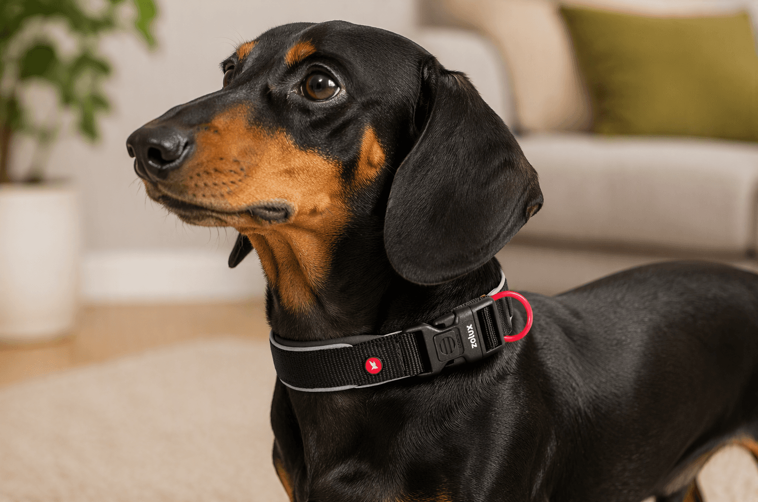 ZOLUX Premium-Nylon-Hundehalsband, Größe XS, 30–35 cm, 15 mm, schwarz – Bild 6