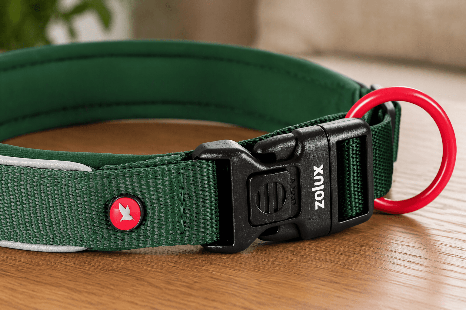 ZOLUX Premium-Nylon-Hundehalsband, Größe XL, 50–55 cm, 25 mm, grün – Bild 5