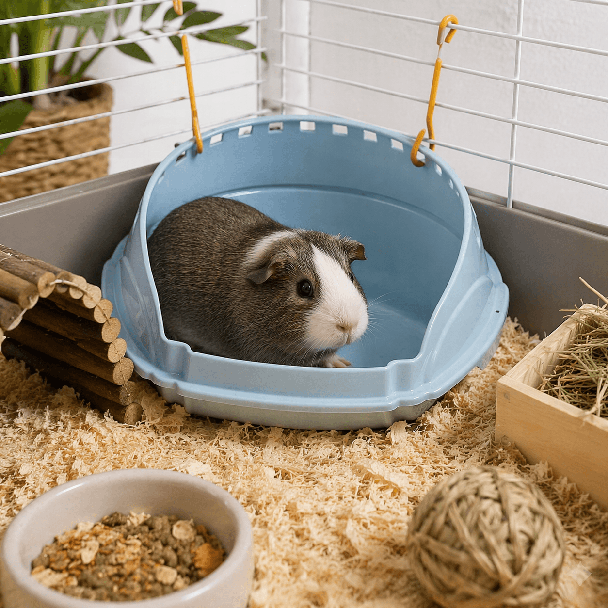 ZOLUX COSY Ecktoilette für Meerschweinchen, blau – Bild 6