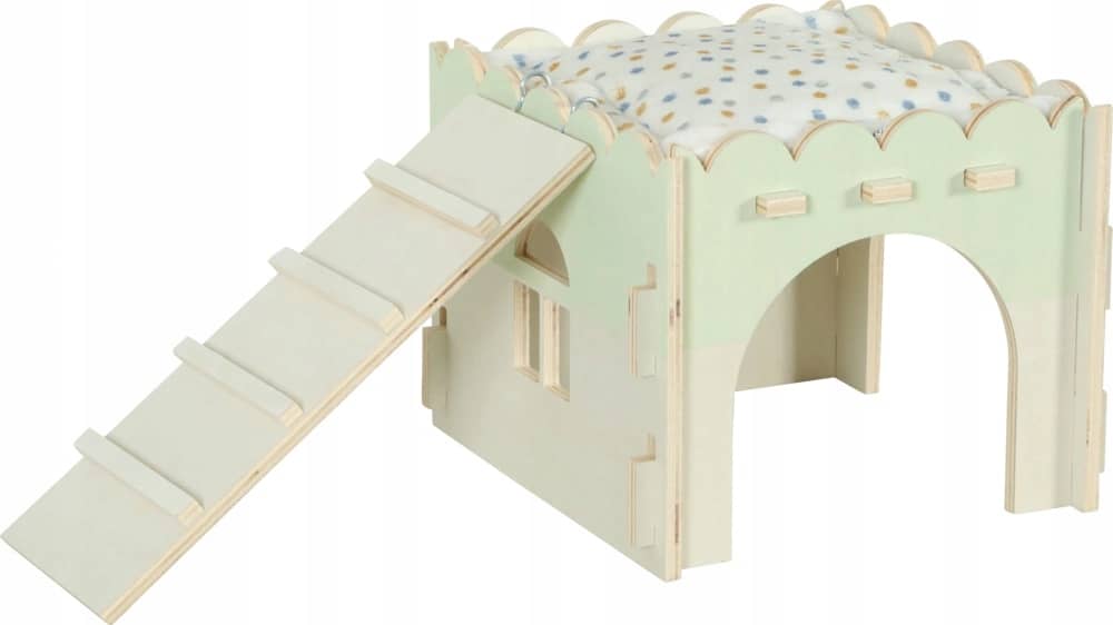 ZOLUX COSY Holzhaus für Kaninchen, Meerschweinchen und Rennmäuse, 25 × 25 × 20 cm – Bild 4