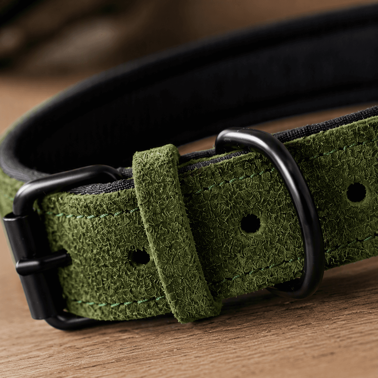 ZOLUX Komfort-Lederhalsband für Hunde, 38–48 cm, 25 mm, grün – Bild 6