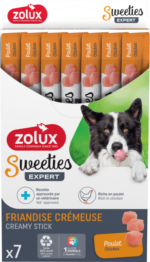 ZOLUX SWEETIES Cremiger Hundesnack mit Huhn 7 x 14 g