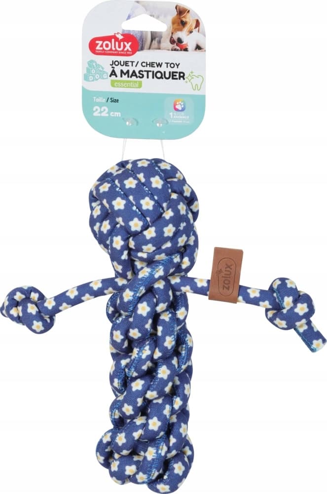 ZOLUX BLUE FLOWER Seil-Kauspielzeug für Hunde, Figur, 22 cm