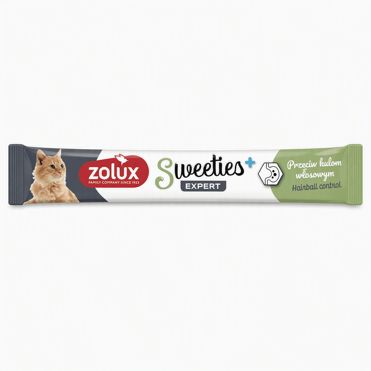 ZOLUX SWEETIES Cremesnack gegen Haarballen mit Hähnchen und Seehecht, 14 g