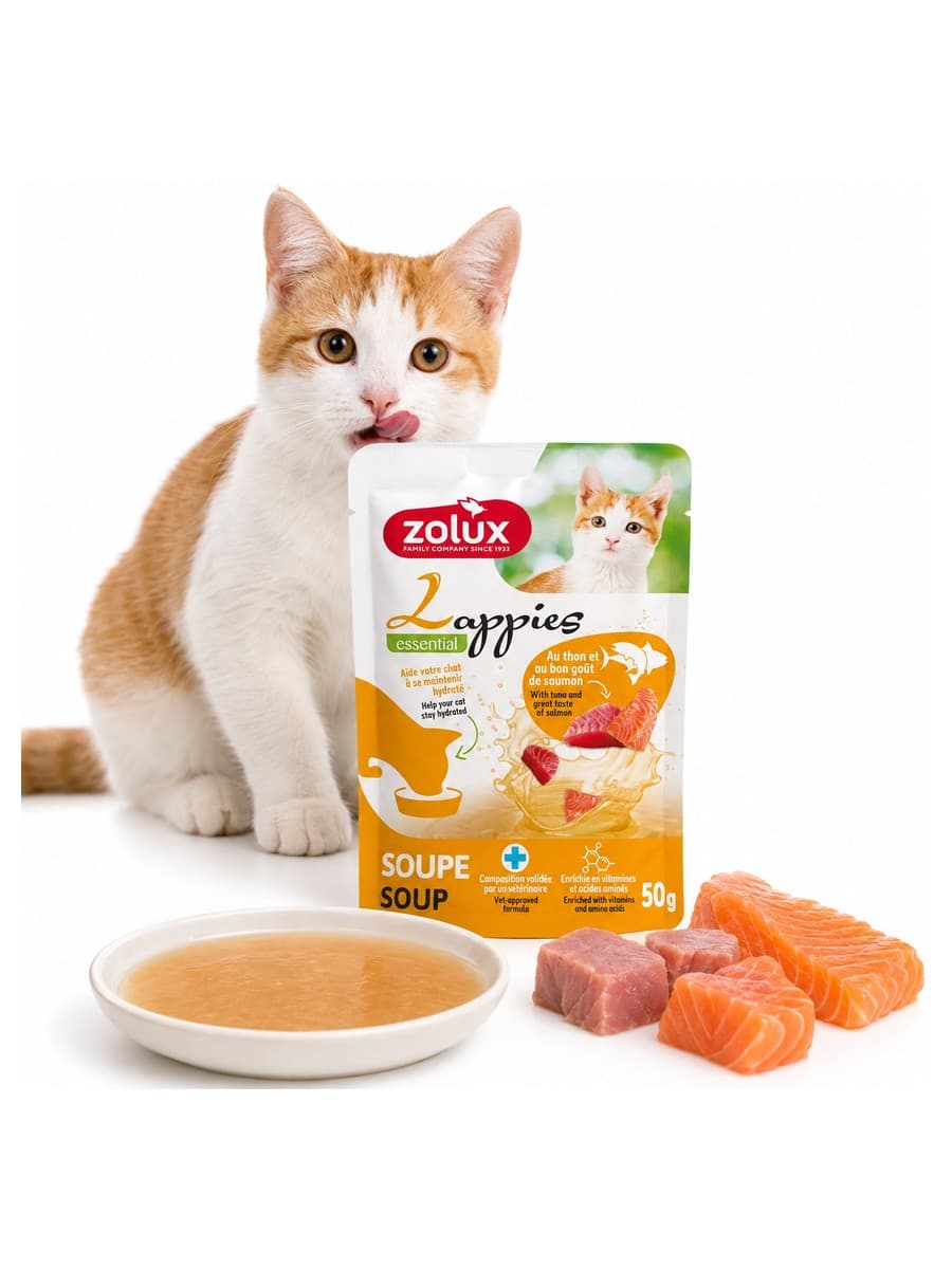 ZOLUX LAPPIES Katzensuppe mit Thunfisch und Lachs, 50 g