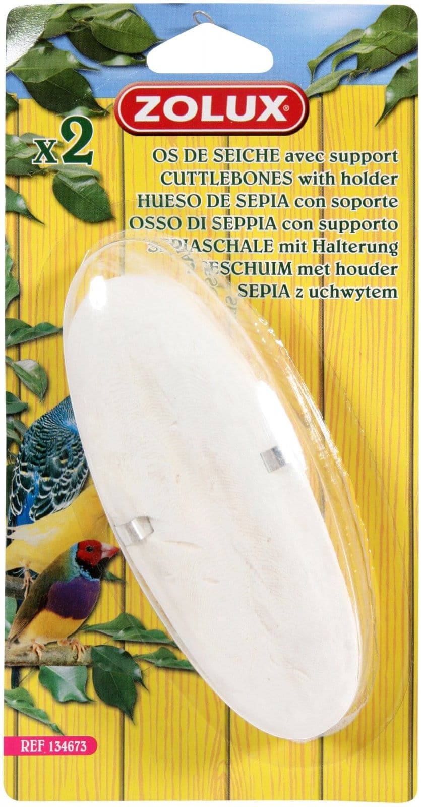 ZOLUX Sepia – zwei Sepiaschalen für Vögel + Halter, 2 Stück