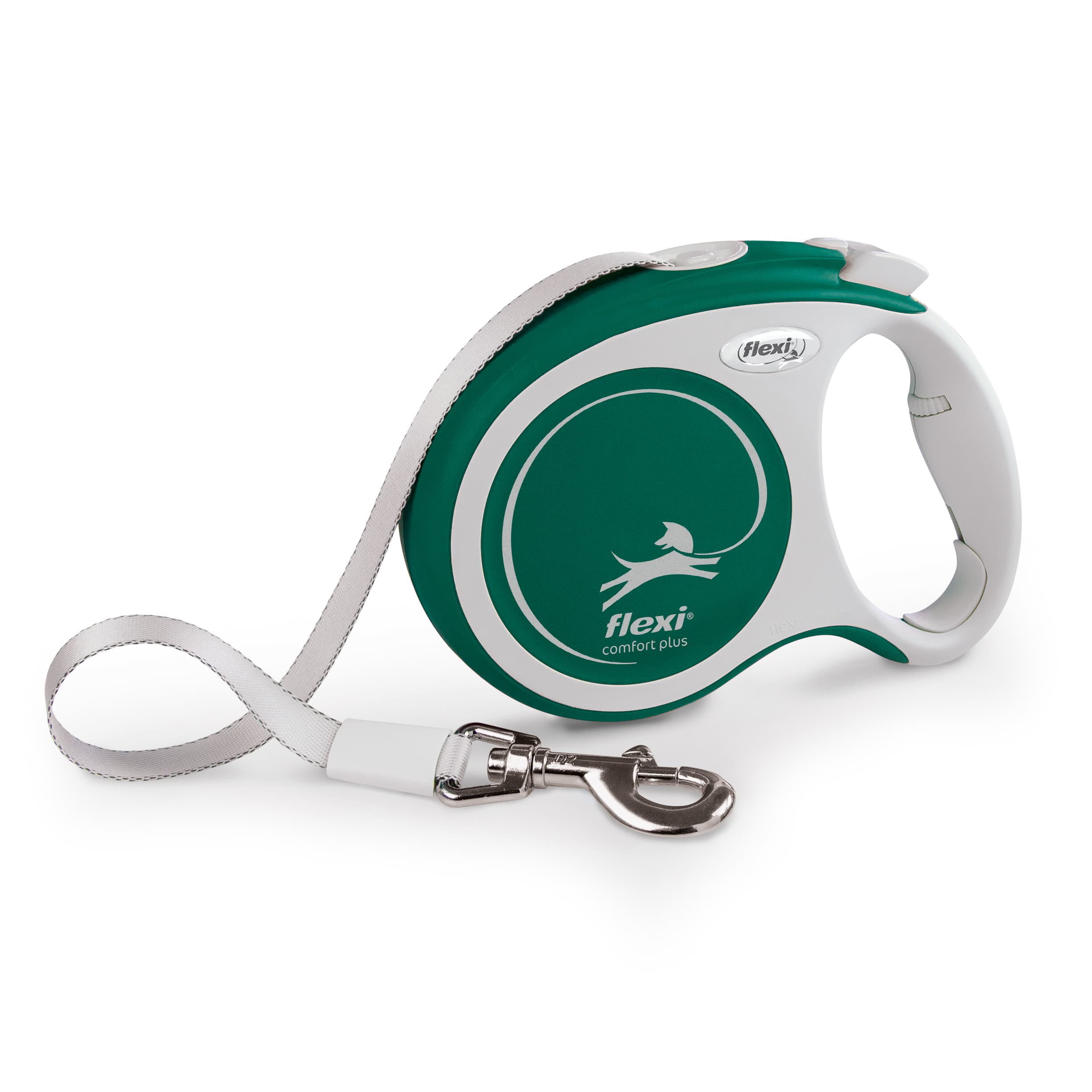 FLEXI COMFORT PLUS Automatikleine für Hunde, Band, L, 5 m, grün