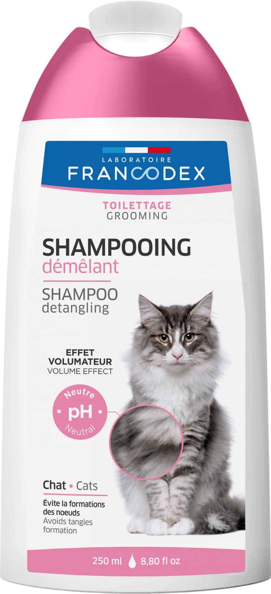 FRANCODEX Katzenshampoo 2-in-1 – erleichtert das Entwirren, 250 ml