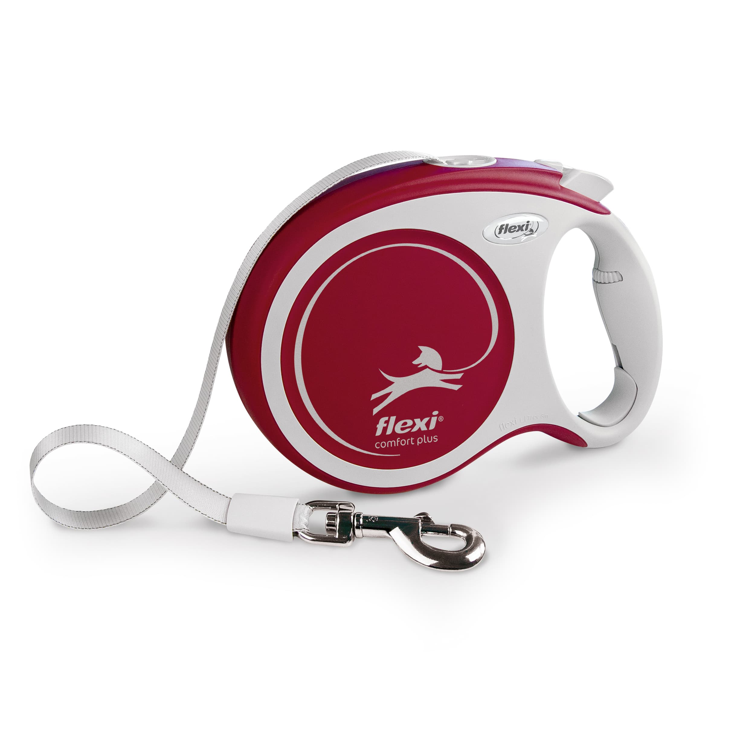 FLEXI COMFORT PLUS Automatikleine für Hunde, Band, L, 8 m, rot