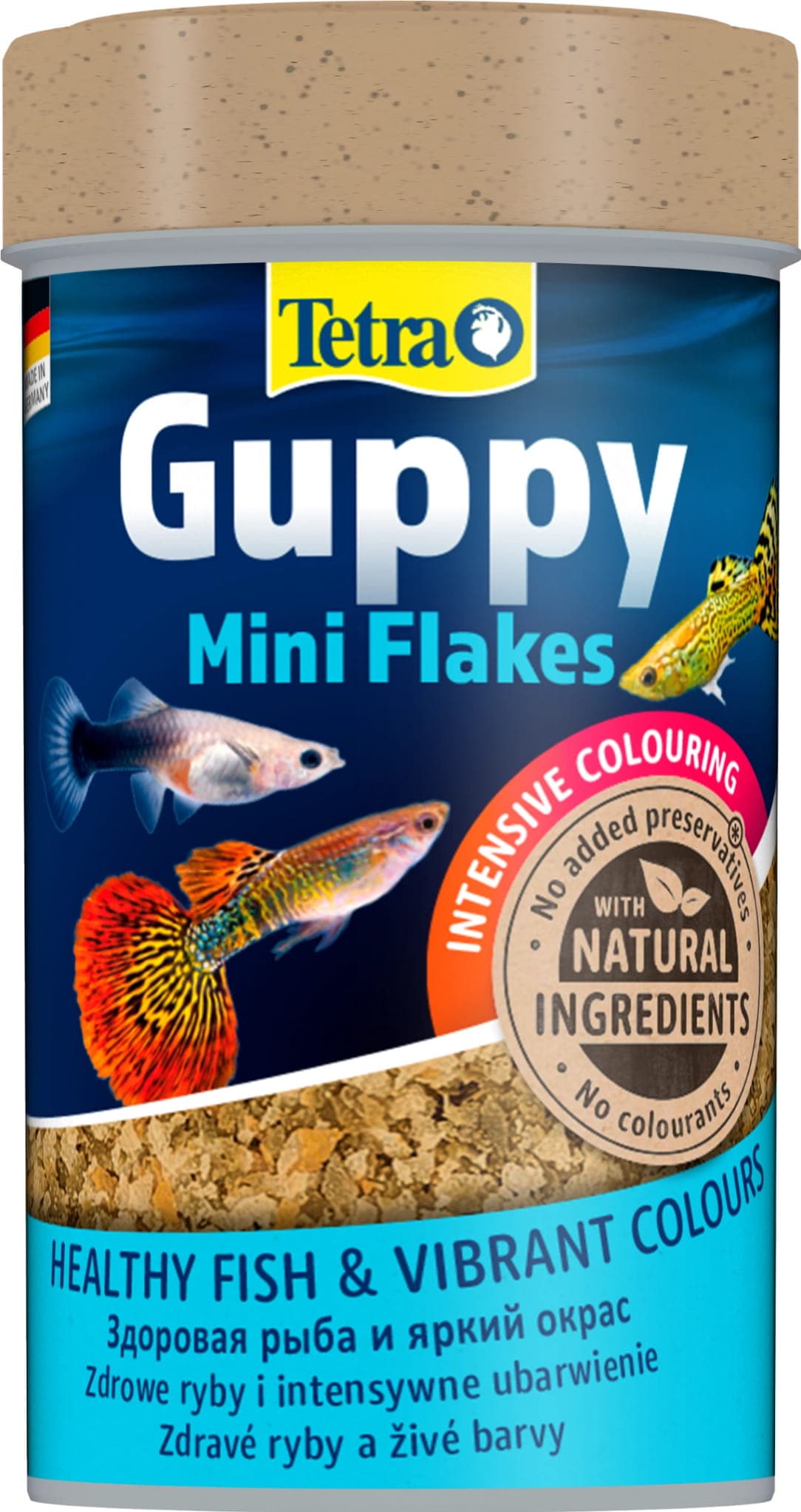 TETRA Guppy Mini Flakes 100 ml, Flockenfutter für Guppys.