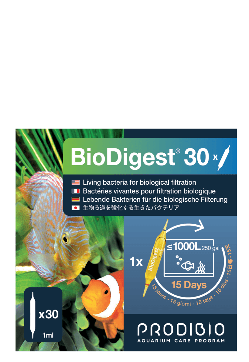 PRODIBIO Biodigest, 30 Ampullen, biologische Filterung für Süß- und Meerwasser