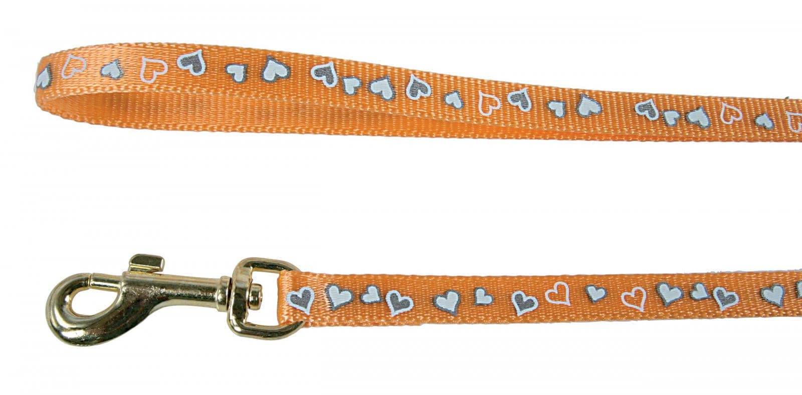 Zolux Reflektierende Katzenleine mit Herzmuster, 1 m, Farbe Orange
