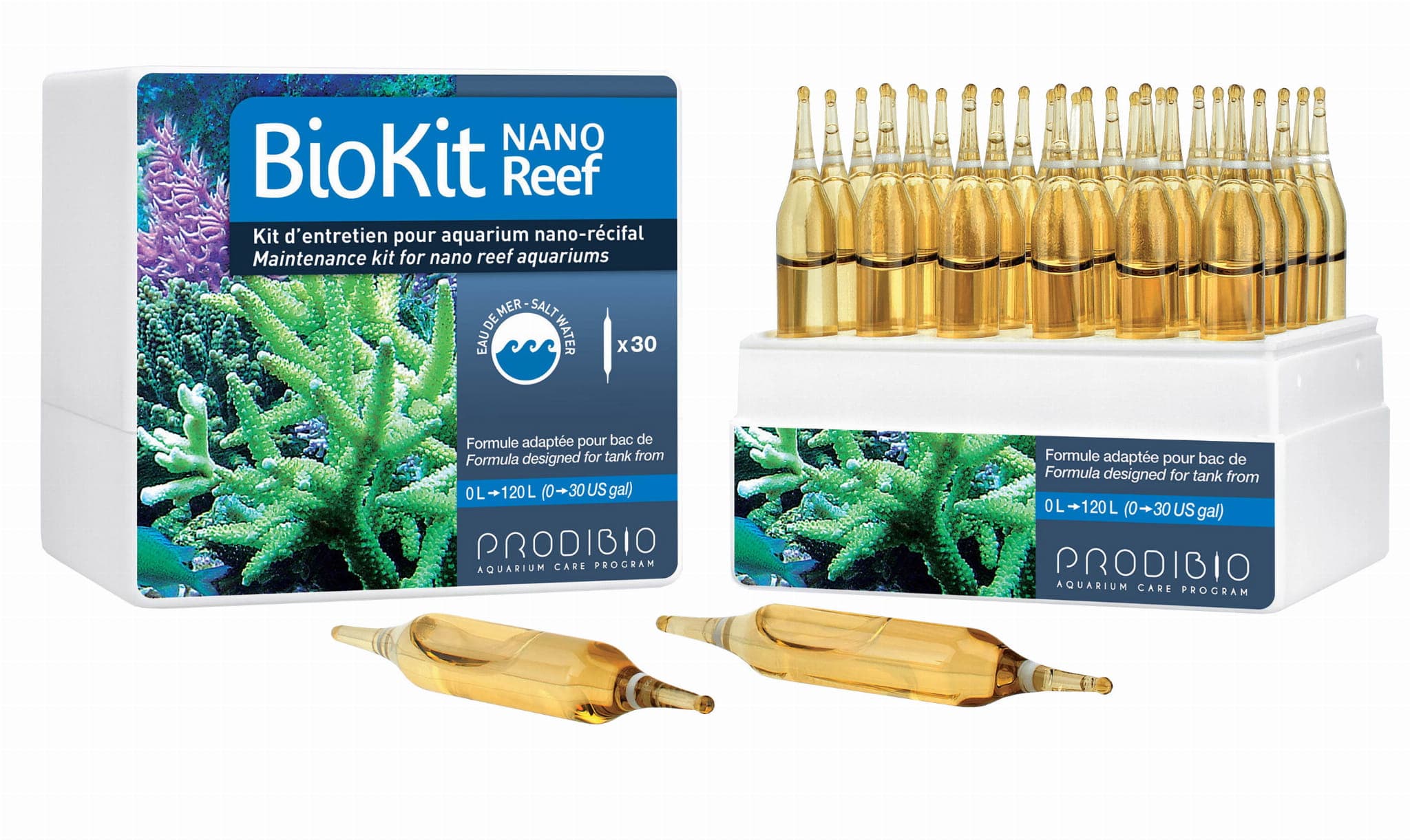 Prodibio BioKit Reef Nano – 30 Ampullen – Komplettlösung zur Pflege von Meerwasseraquarien im Nano-Format