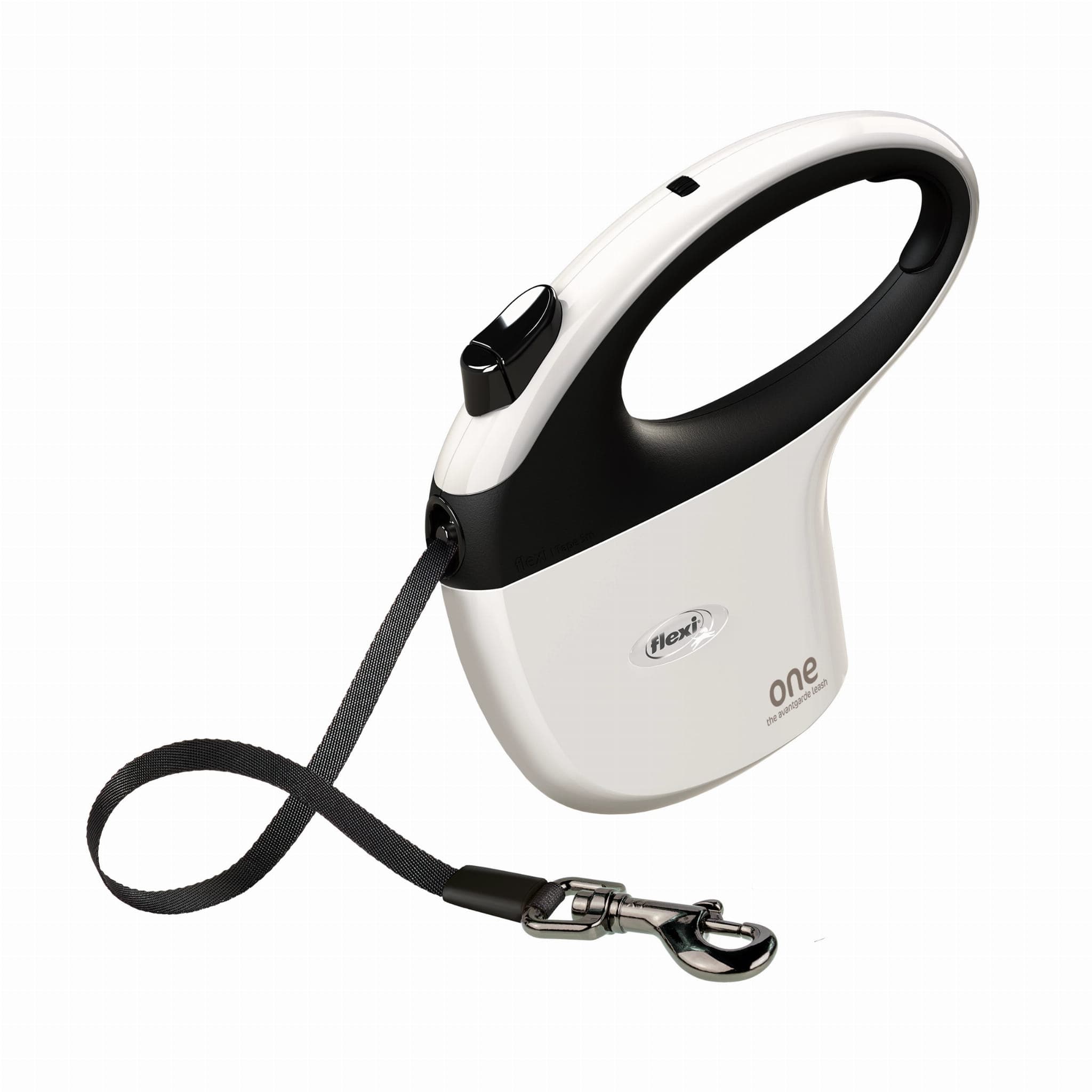 FLEXI Automatische Hundeleine ONE – Gurt 5 m – Farbe: Weiß