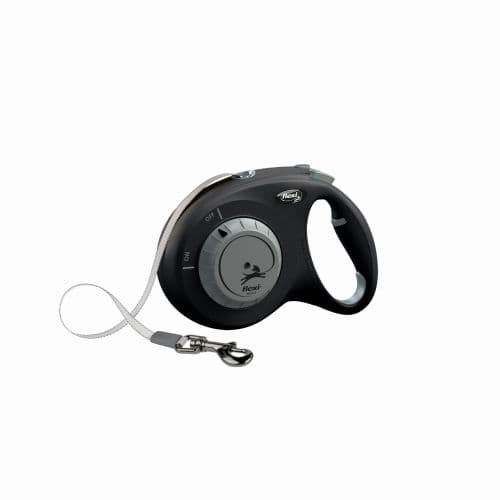 FLEXI SELECT Automatikleine für Hunde, Band, 7 m, schwarz