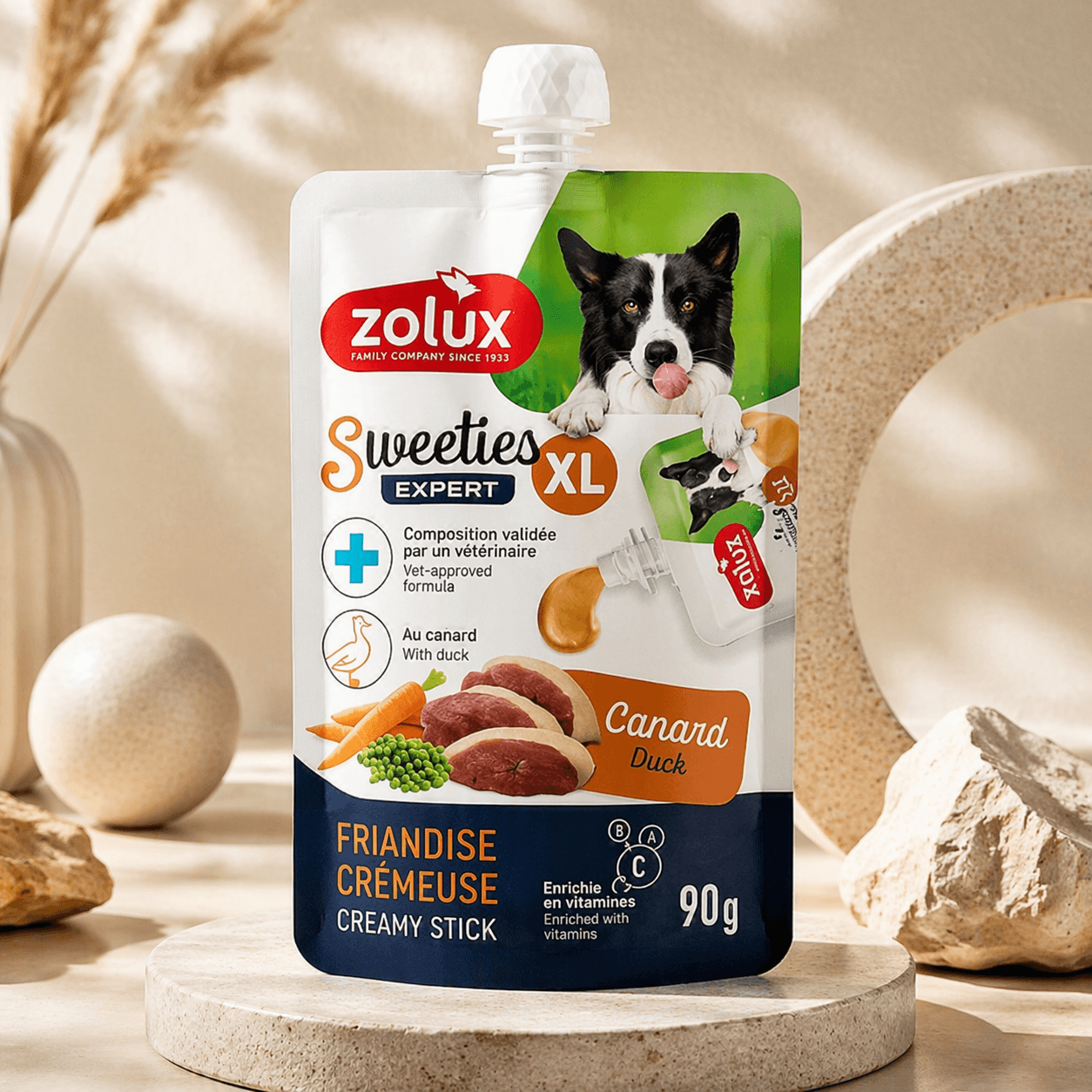 ZOLUX SWEETIES XL Cremiger Hundesnack mit Ente 90 g – Bild 10