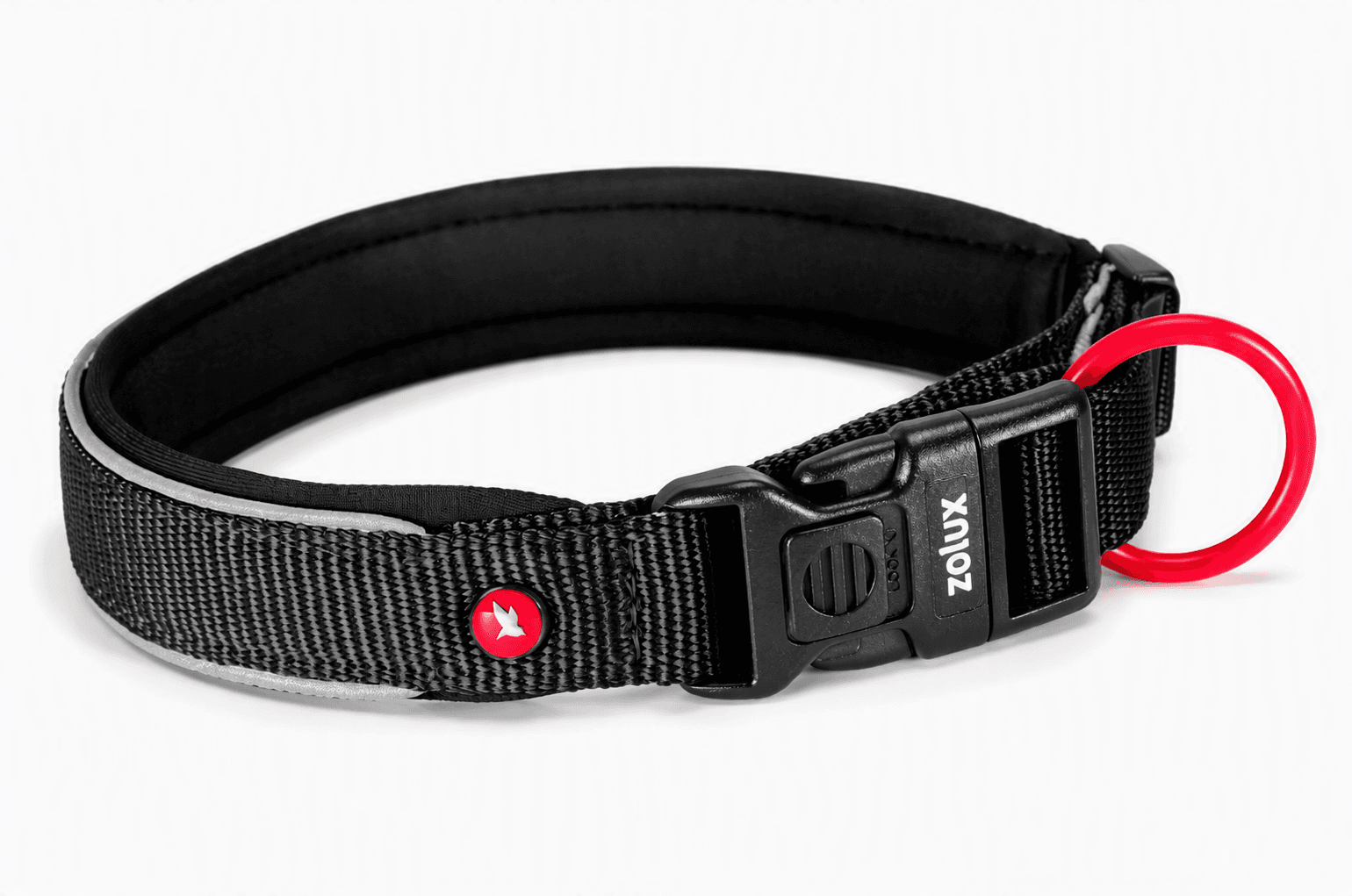 ZOLUX Premium-Nylon-Hundehalsband, Größe XS, 30–35 cm, 15 mm, schwarz – Bild 7