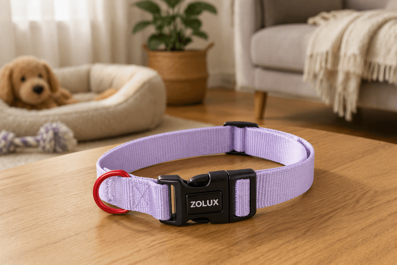 ZOLUX Klassisches Nylon-Hundehalsband, 26–39 cm, 15 mm, lila – Bild 4
