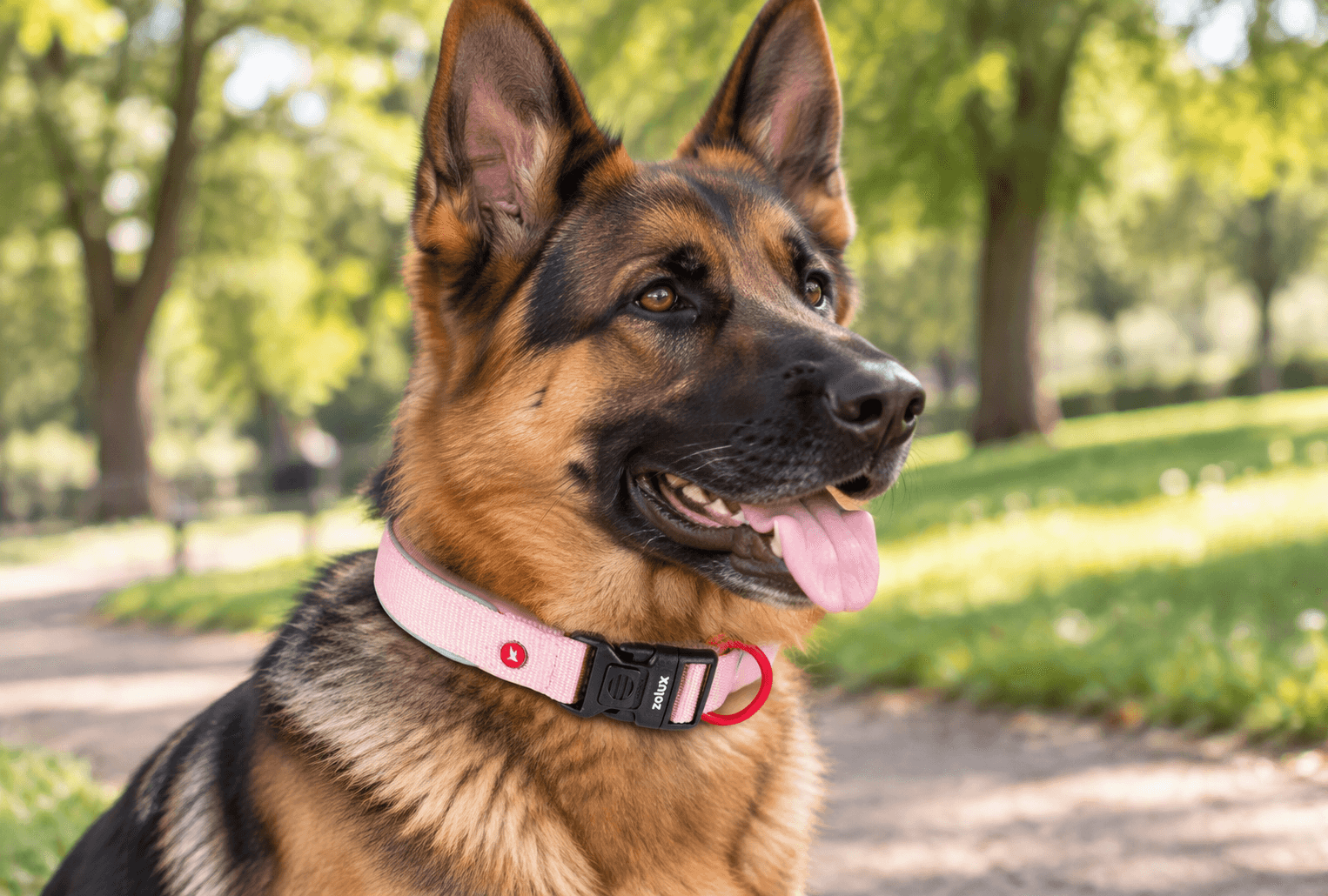 ZOLUX Premium-Nylon-Hundehalsband, Größe L, 45–50 cm, 25 mm, rosa – Bild 8