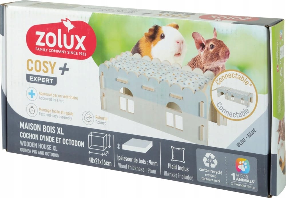 ZOLUX COSY XL Holzhaus für Meerschweinchen und Rennmäuse 21 × 40 × 16 cm – Bild 9