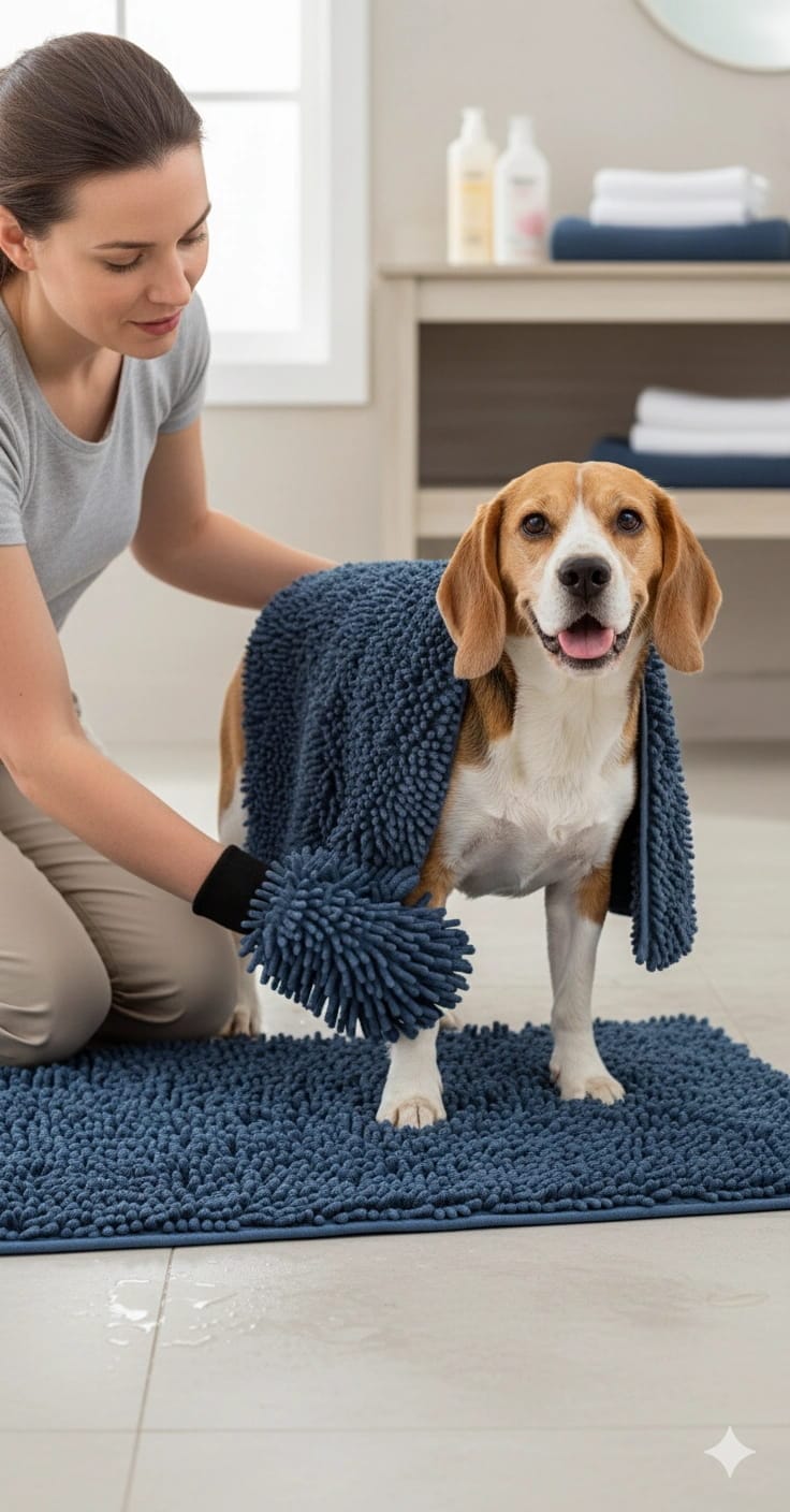 ZOLUX Mikrofaser-Handtuch zum Trocknen von Hunden, 90 × 24 cm, blau – Bild 8