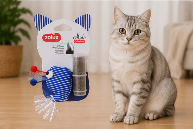 ZOLUX MALO Katzenspielzeug-Wal mit Katzenminze-Einsatz, blau – Bild 7