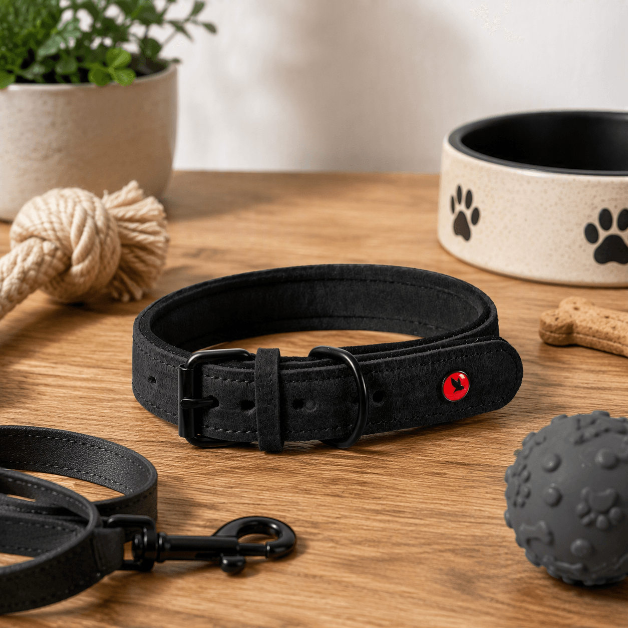 ZOLUX Komfort-Lederhalsband für Hunde, 17–24 cm, 14 mm, schwarz – Bild 4