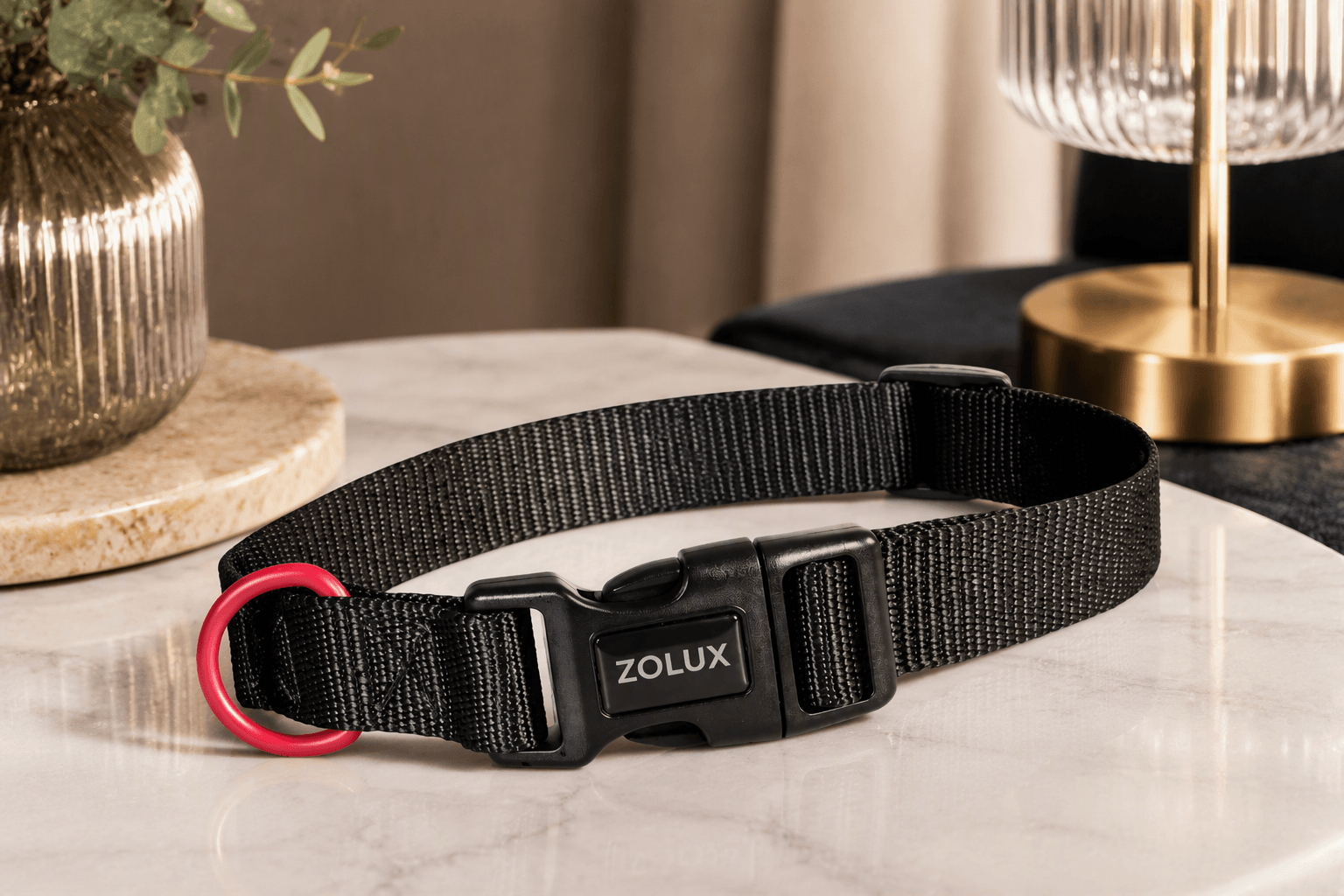 ZOLUX Klassisches Nylon-Hundehalsband, 37–58 cm, 25 mm, schwarz – Bild 4