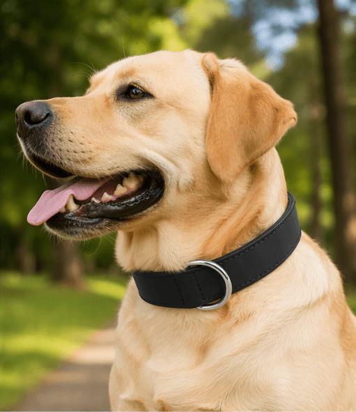 ZOLUX Verstärktes Hundehalsband aus Doppel-Leder, 80 cm, schwarz – Bild 4