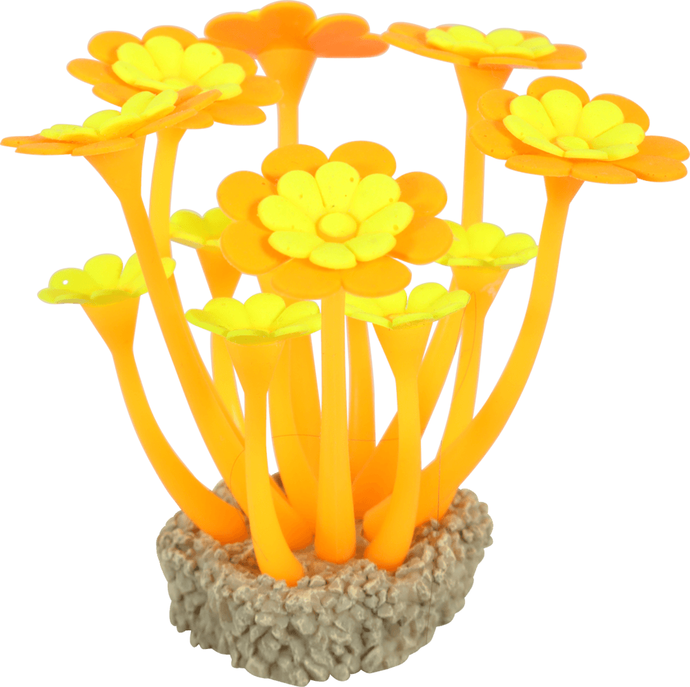 ZOLUX Aquariendekoration FLOWERS 2 orange-gelb fluoreszierend – Bild 1