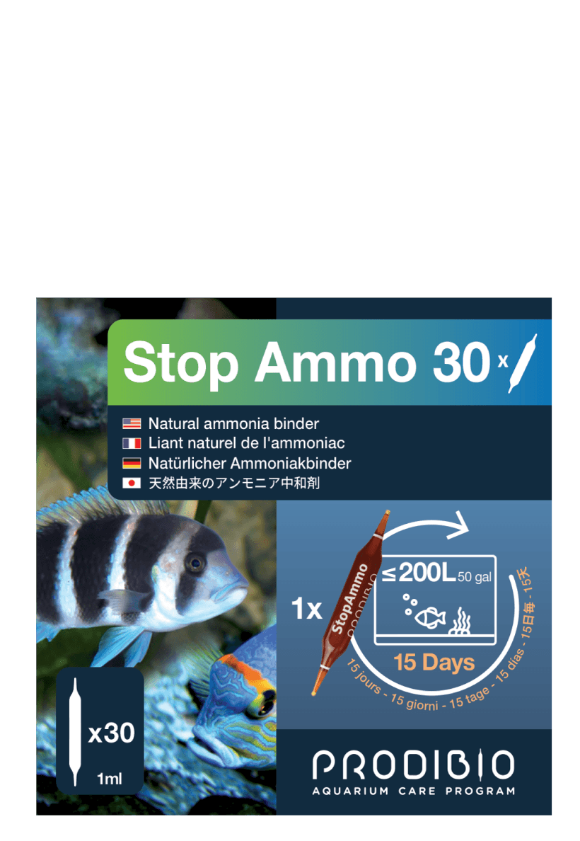PRODIBIO Stop Ammo 30 Ampullen entfernt Ammoniak – für Süß- und Meerwasser – Bild 1