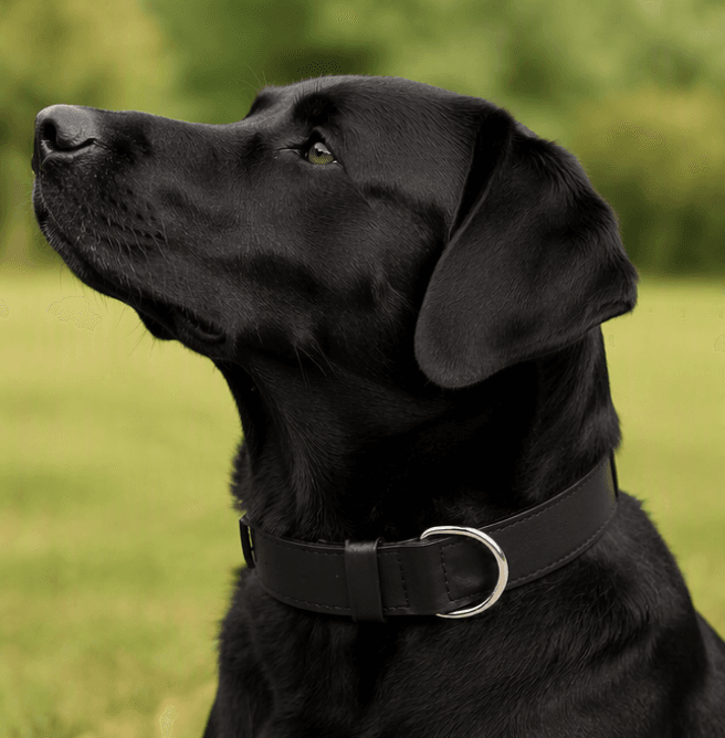 ZOLUX Verstärktes Hundehalsband aus Doppel-Leder, 55 cm, schwarz – Bild 6