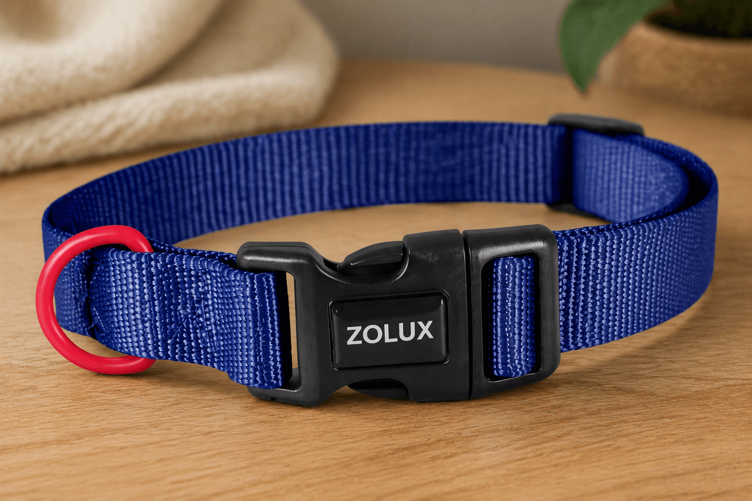 ZOLUX Klassisches Nylon-Hundehalsband, 37–58 cm, 25 mm, marineblau – Bild 5